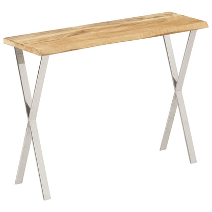 Konsollbord med naturlig kant 105x33x76 cm heltre mango