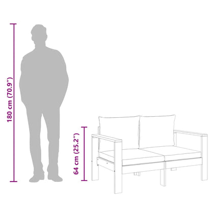 Hagesofa med puter 2-seters heltre akasie