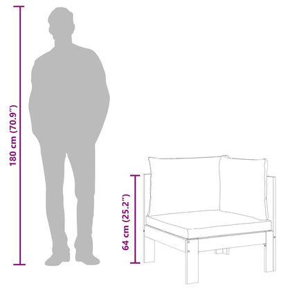 Hagesofa for hjørne med puter heltre douglasgran