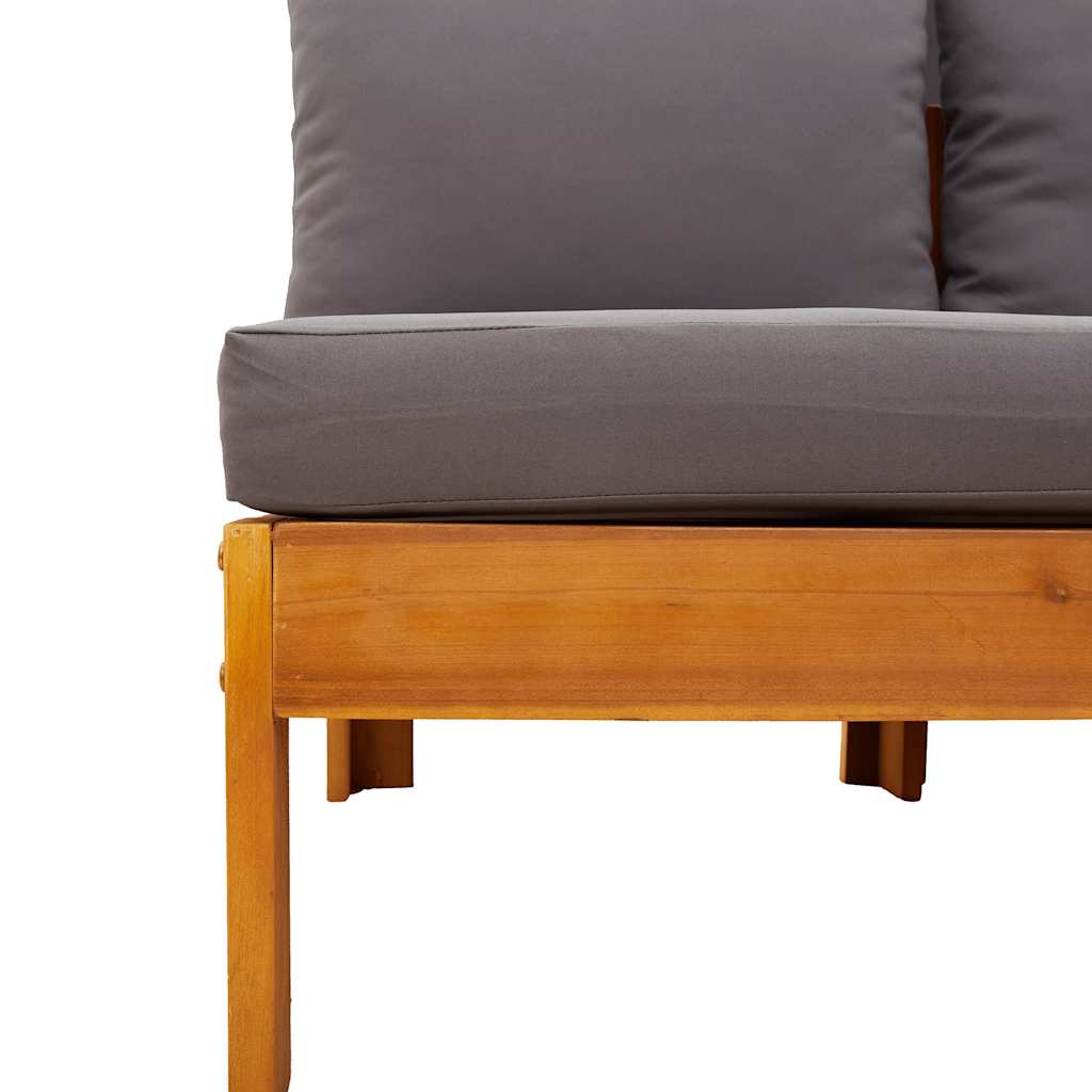 Hagesofa med 1 armlene 2-seters heltre akasie