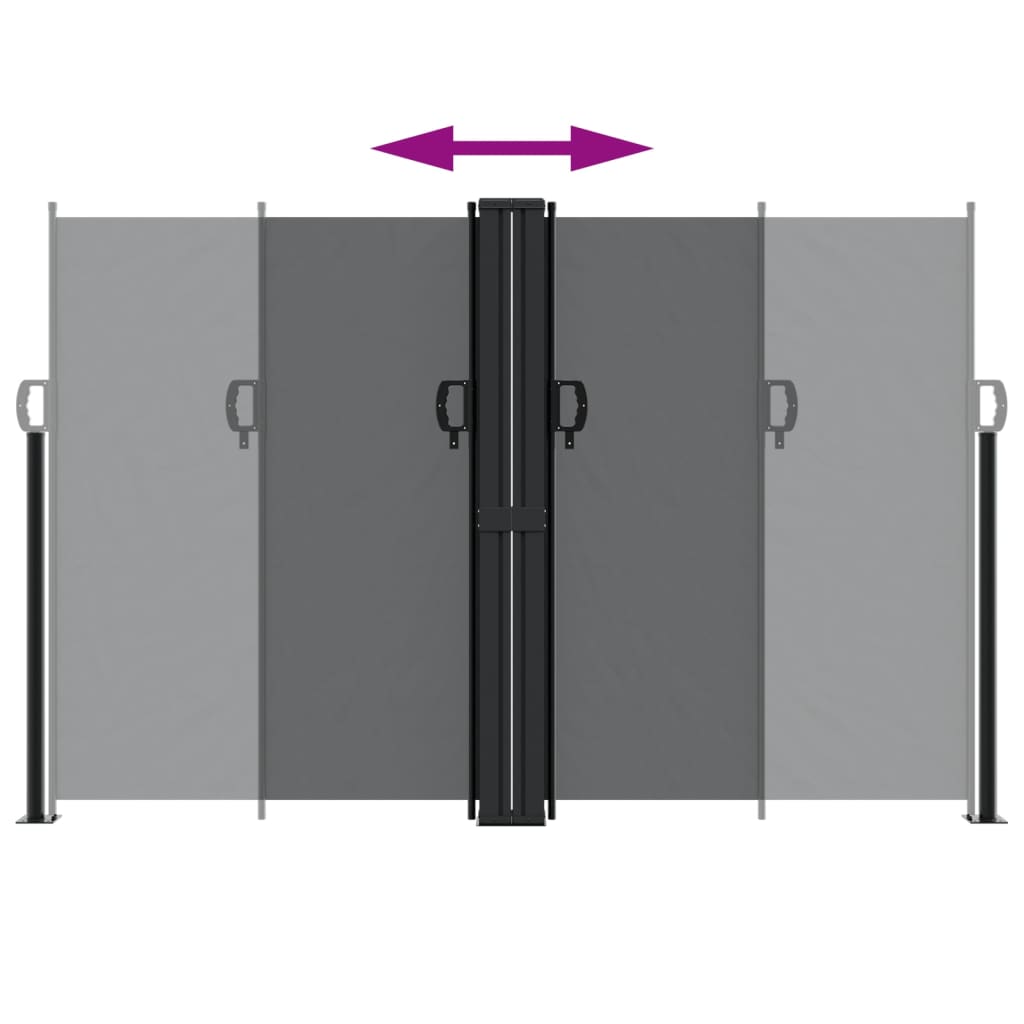 Uttrekkbar sidemarkise 160x1200 cm svart