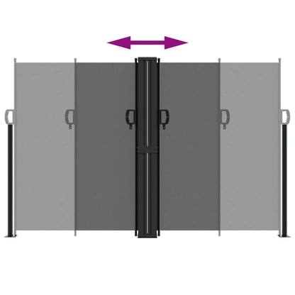 Uttrekkbar sidemarkise 160x1200 cm svart