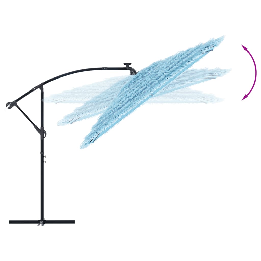 Hageparasoll med stålstang blå 290x290x238 cm