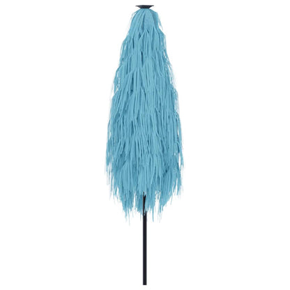 Hageparasoll med stålstang blå 388x388x248 cm