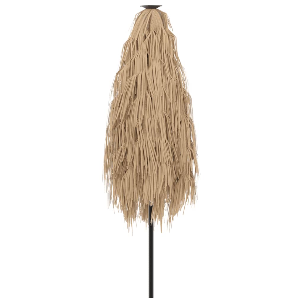 Hageparasoll med LED med stålstang brun 223x223x213 cm