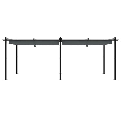 Hagepaviljong med uttrekkbar tak antrasitt 3x6 m aluminium