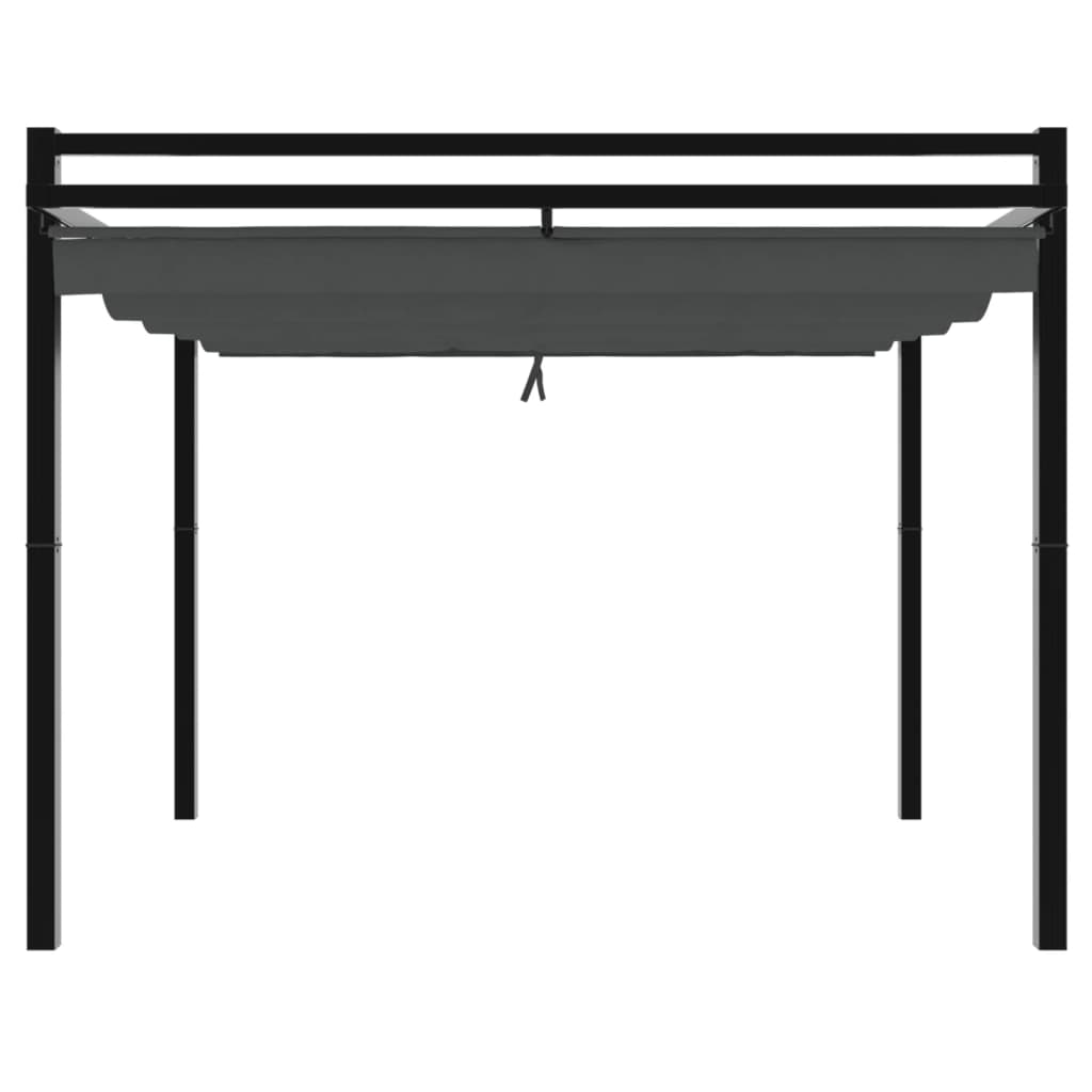 Hagepaviljong med uttrekkbar tak antrasitt 3x3 m aluminium