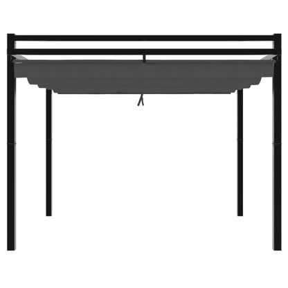 Hagepaviljong med uttrekkbar tak antrasitt 3x3 m aluminium