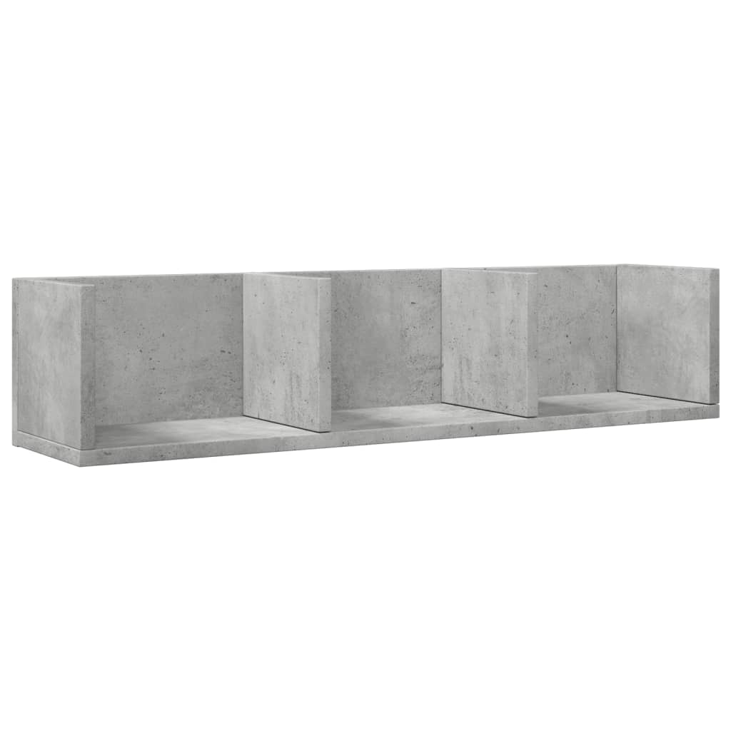 Veggskap betonggrå 75x18x16,5 cm konstruert tre