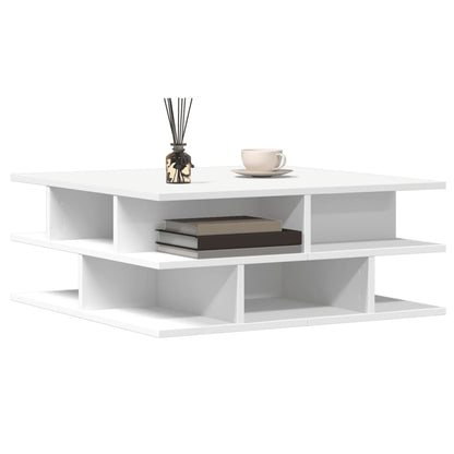 Sofabord hvit 70x70x29 cm konstruert tre