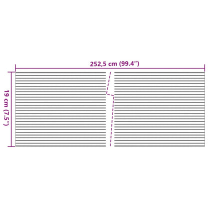 Hageskjermer 10 stk grå 252,5x19 cm PVC