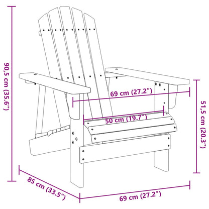 Adirondack stol hvit 69x85x90,5 cm heltre gran