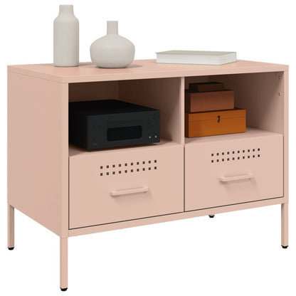 TV-benker 2 stk rosa 68x39x50,5 cm stål