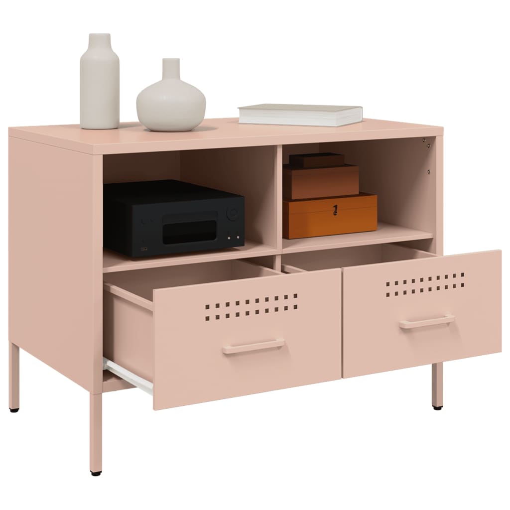 TV-benker 2 stk rosa 68x39x50,5 cm stål