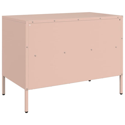 TV-benker 2 stk rosa 68x39x50,5 cm stål