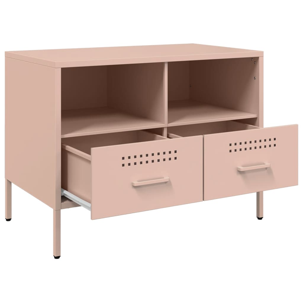 TV-benker 2 stk rosa 68x39x50,5 cm stål