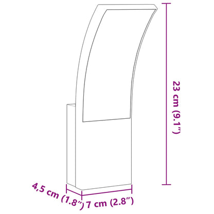 Veggmonterte LED-utelamper 2 stk svart støpt aluminium