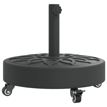 Parasollfot med hjul for Ø38 / 48 mm stenger 27 kg rund