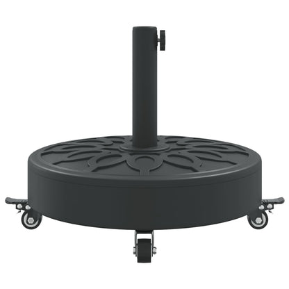 Parasollfot med hjul for Ø38 / 48 mm stenger 27 kg rund