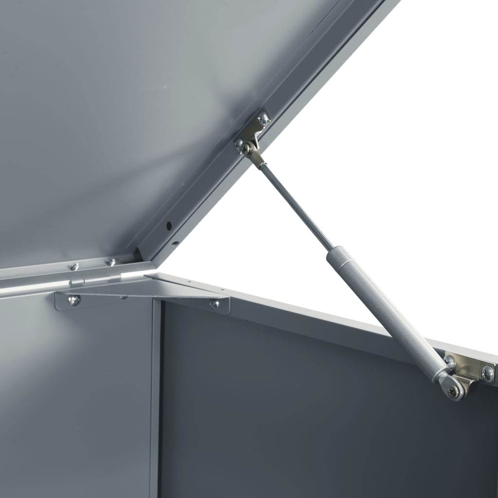 Søppeldunkskur for 4 dunker grå 276x79x117 cm stål