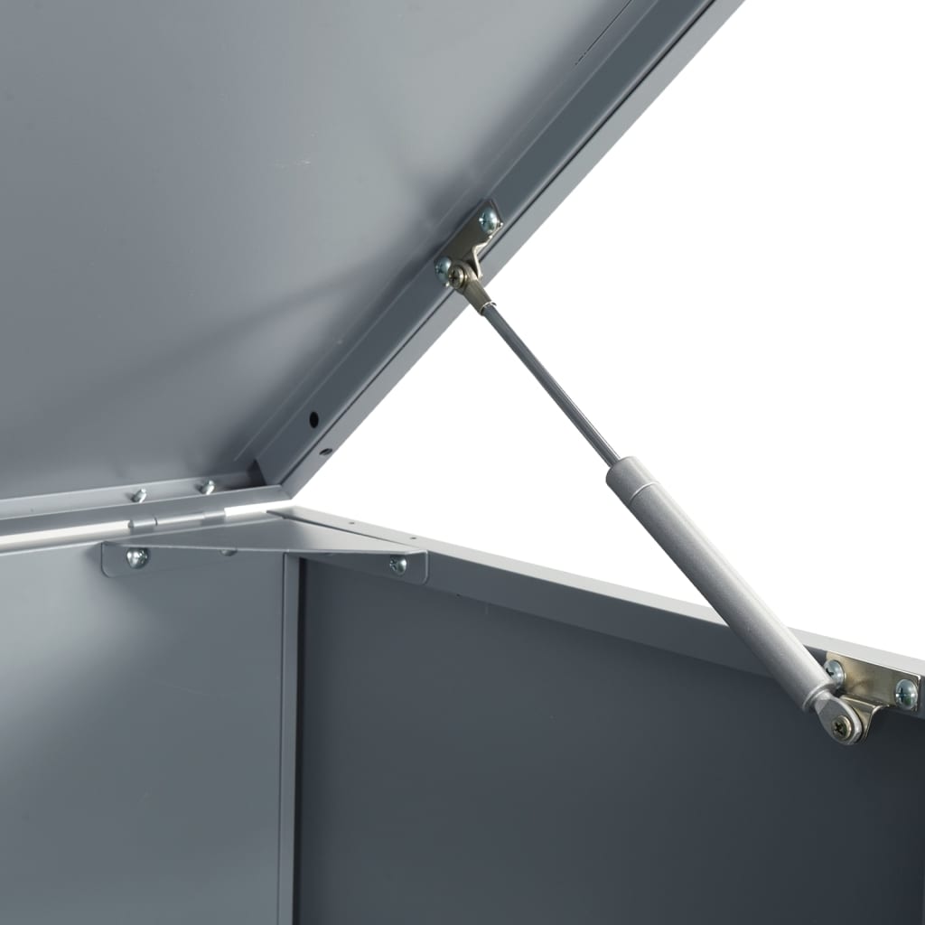 Søppeldunkskur for 5 dunker grå 345x79x117 cm stål