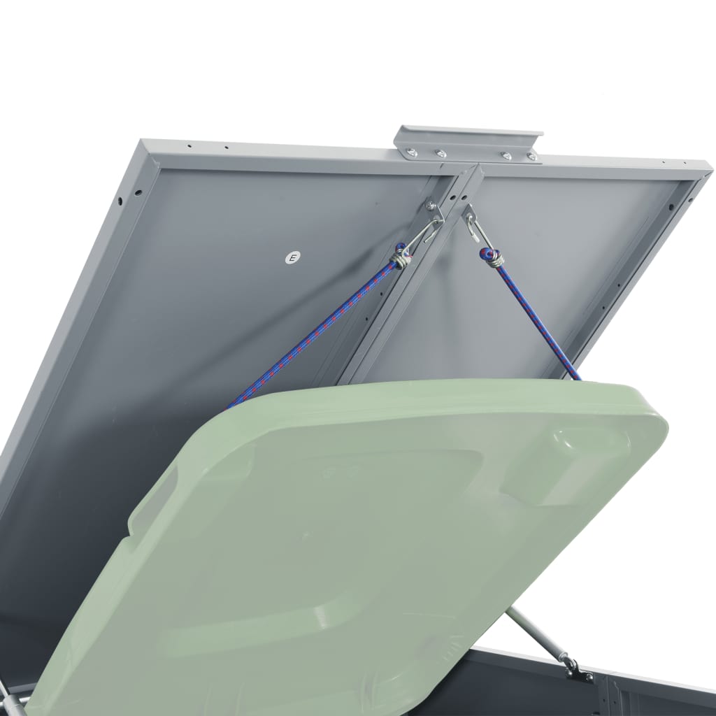 Søppeldunkskur for 6 dunker grå 414x79x117 cm stål