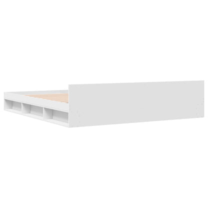 Sengeramme med skuffer hvit 180x200 cm konstruert tre