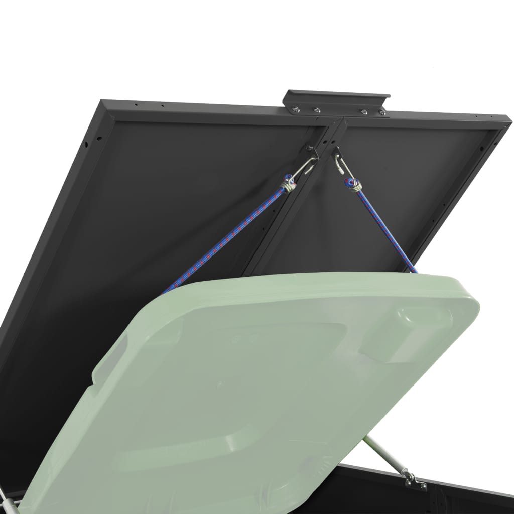 Søppeldunkskur for 2 dunker svart 138x79x117 cm stål