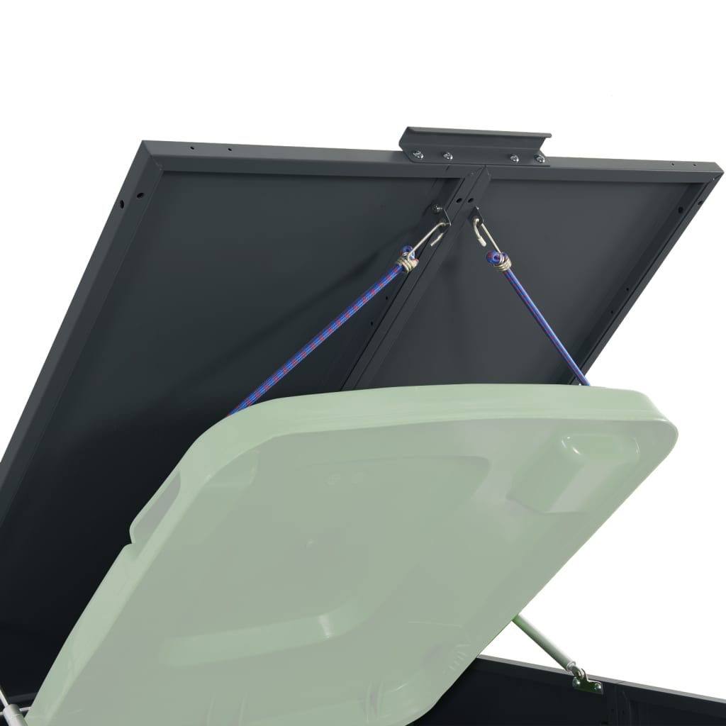 Søppeldunkskur for enkelt dunk antrasitt 69x79x117 cm stål