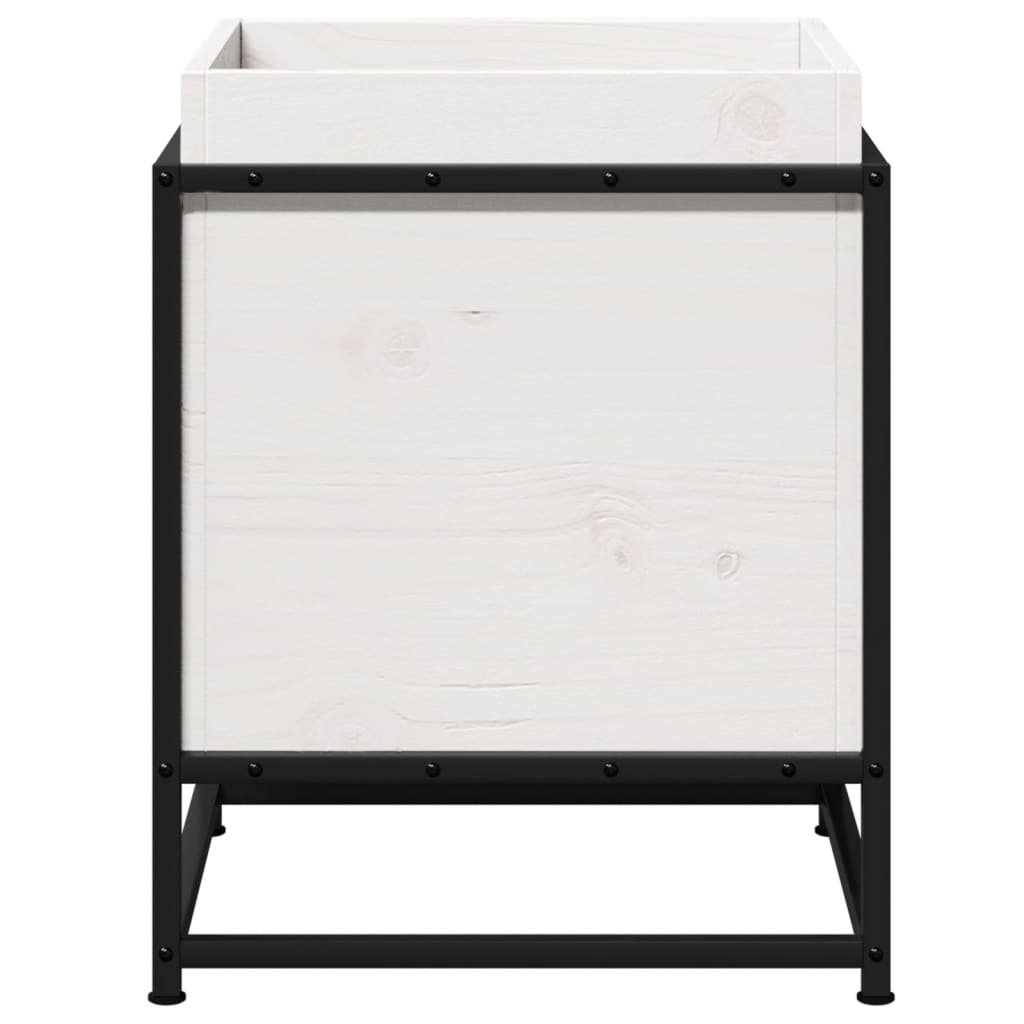 Hageplantekasse hvit 40x40x50 cm heltre furu