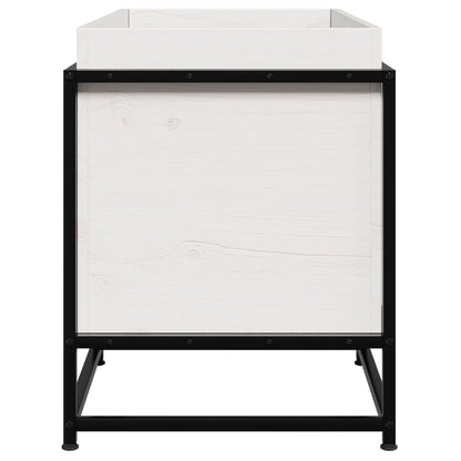 Hageplantekasse hvit 80x40x50 cm heltre furu