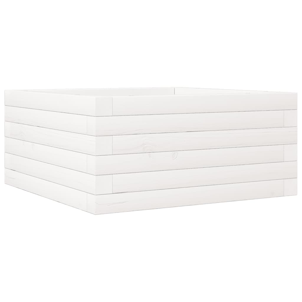 Hageplantekasse hvit 50x50x23 cm heltre furu