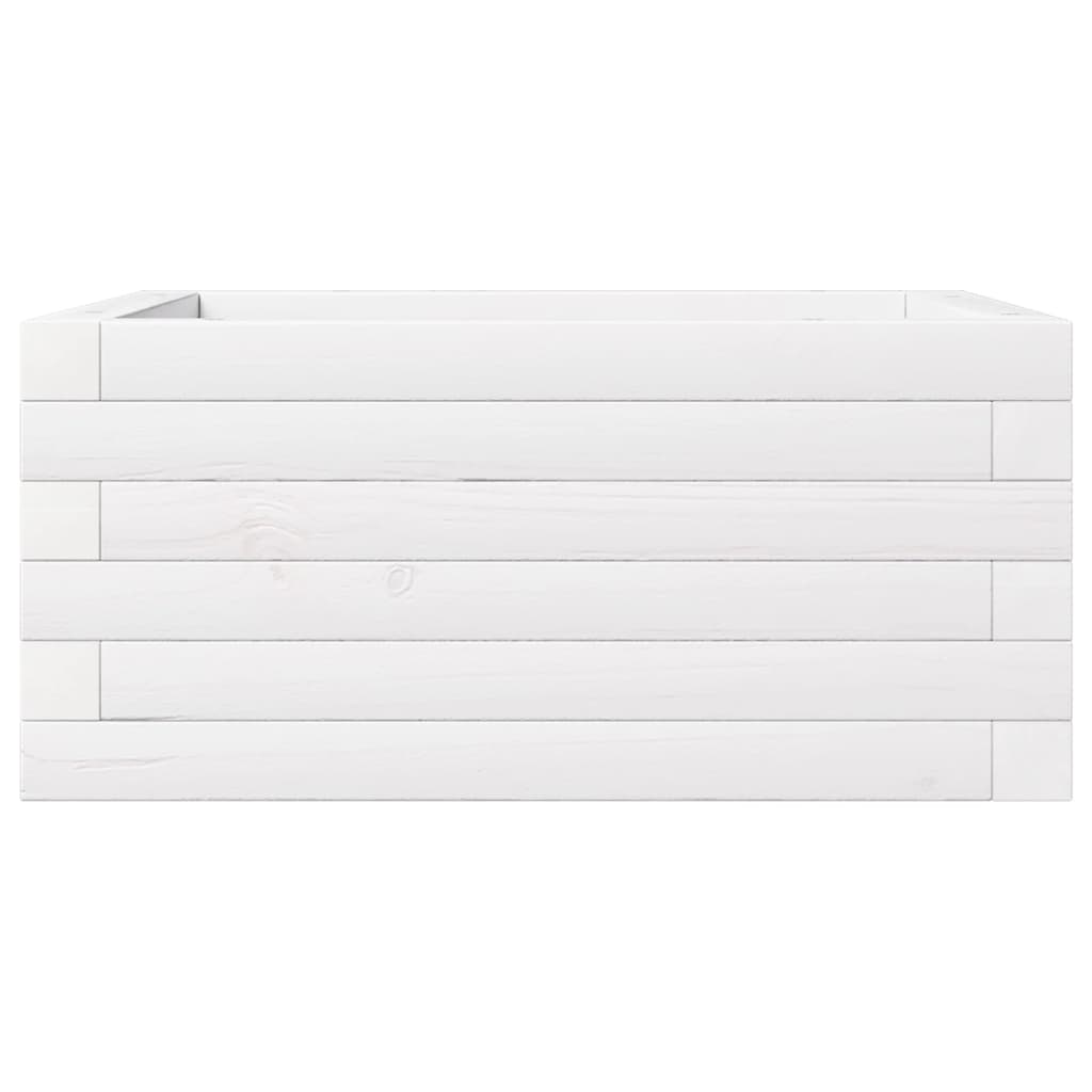 Hageplantekasse hvit 50x50x23 cm heltre furu