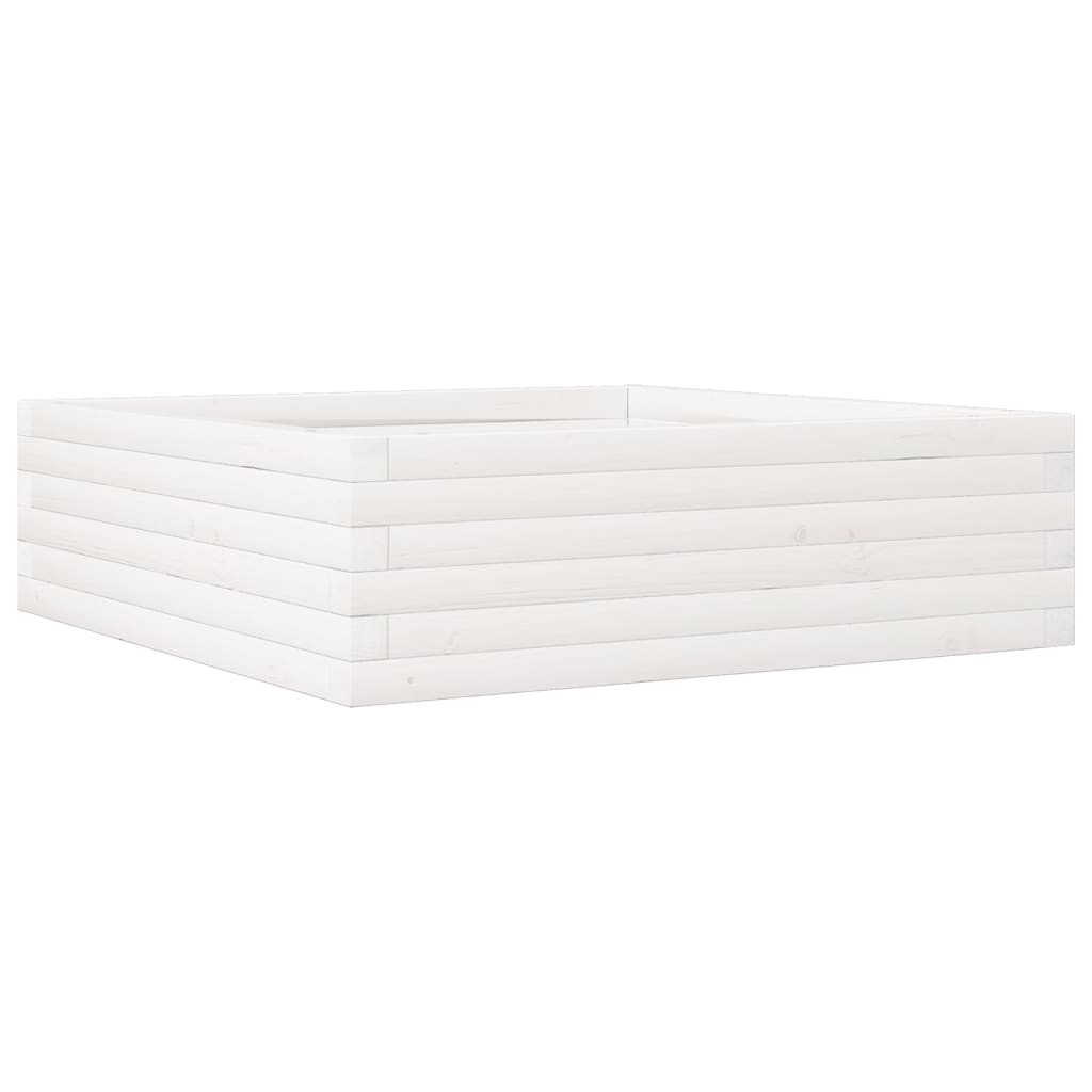 Hageplantekasse hvit 80x80x23 cm heltre furu