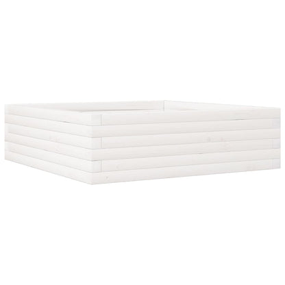 Hageplantekasse hvit 80x80x23 cm heltre furu