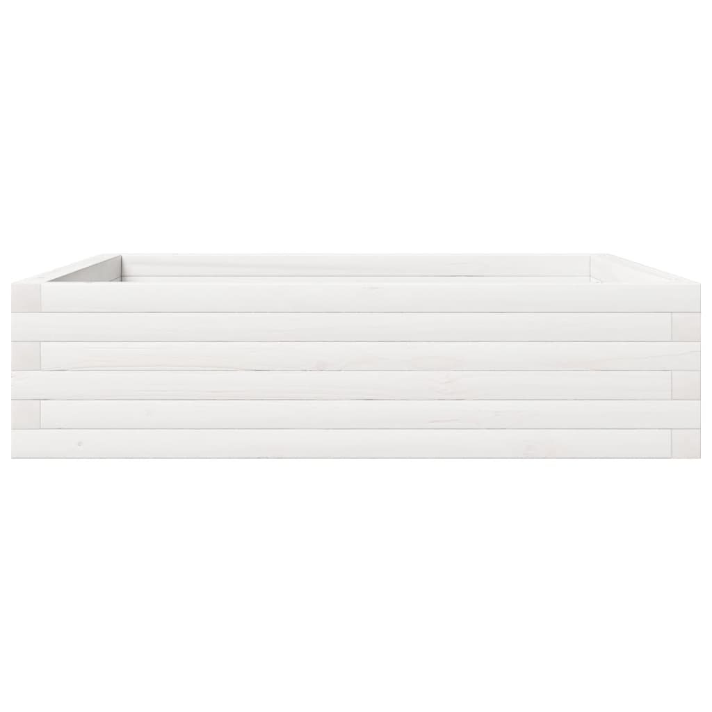 Hageplantekasse hvit 90x90x23 cm heltre furu