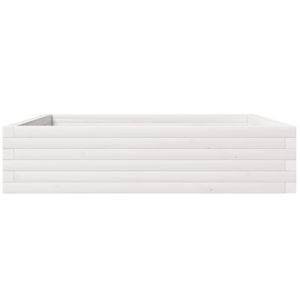 Hageplantekasse hvit 100x100x23 cm heltre furu