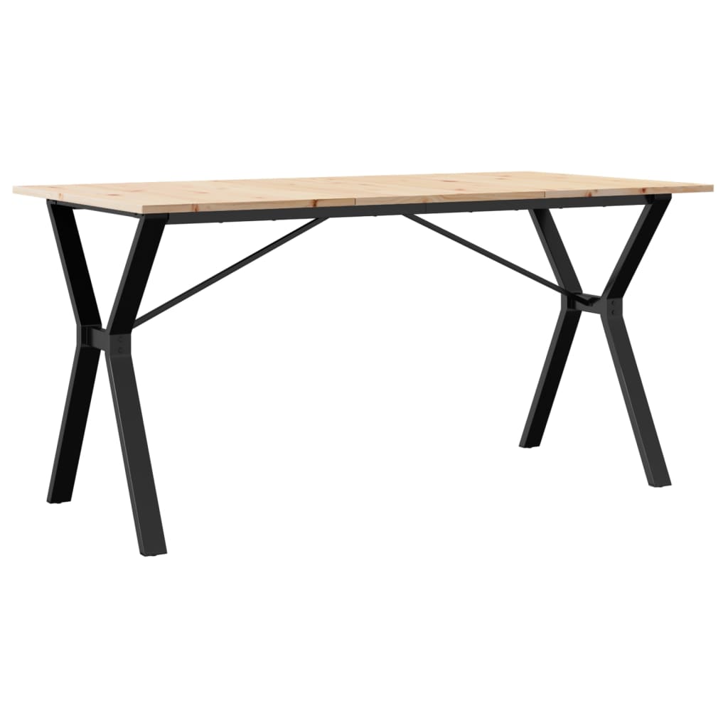 Spisebord Y-ramme 160x80x75 cm heltre furu og stål