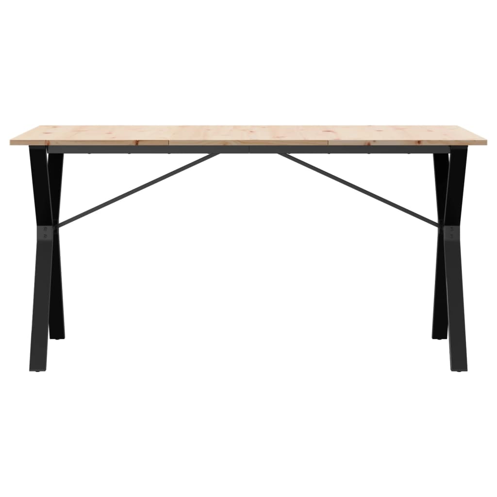 Spisebord Y-ramme 160x80x75 cm heltre furu og stål