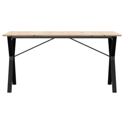 Spisebord Y-ramme 160x80x75 cm heltre furu og stål