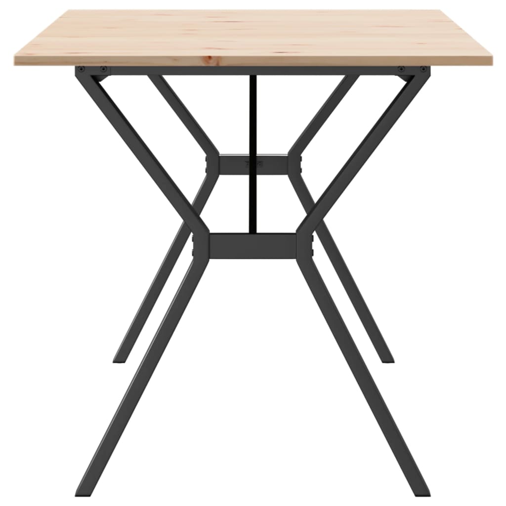 Spisebord Y-ramme 160x80x75 cm heltre furu og stål