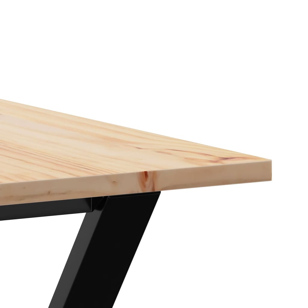 Spisebord Y-ramme 160x80x75 cm heltre furu og stål