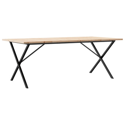 Spisebord X-ramme 200x100x75,5 cm heltre furu og stål