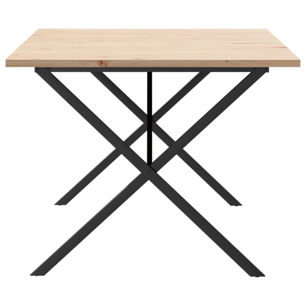Spisebord X-ramme 200x100x75,5 cm heltre furu og stål