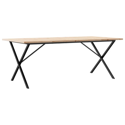 Spisebord X-ramme 200x100x75,5 cm heltre furu og stål