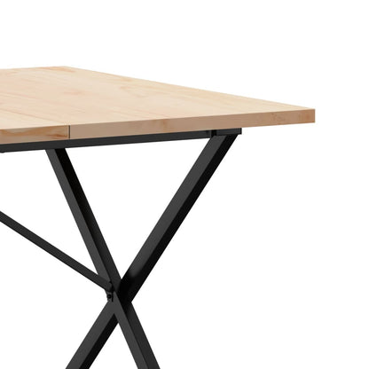 Spisebord X-ramme 200x100x75,5 cm heltre furu og stål