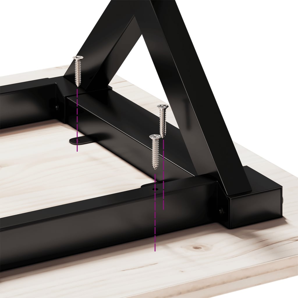 Spisebord X-ramme 200x100x75,5 cm heltre furu og stål