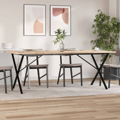 Spisebord X-ramme 200x100x75,5 cm heltre furu og stål