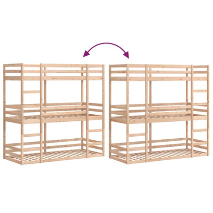 Trippel køyeseng 90x190 cm heltre furu