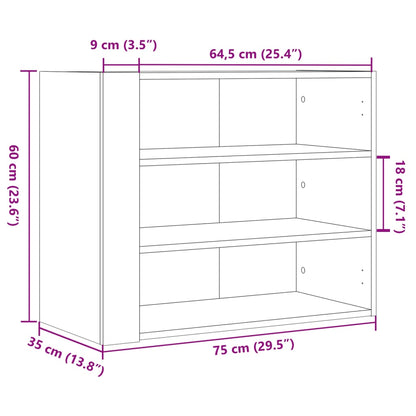 Veggskap betonggrå 75x35x60 cm konstruert tre